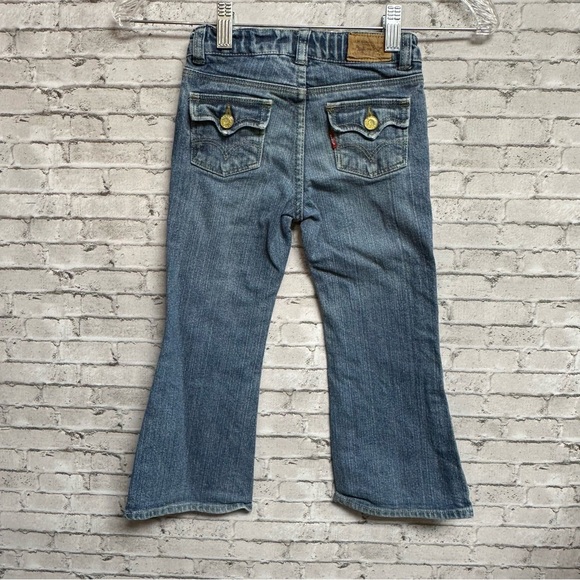 Levi's Jeans Flare Fit Kids 4 Regular Jeans Sparkle Buttons Flap Pockets - Picture 3 of 14